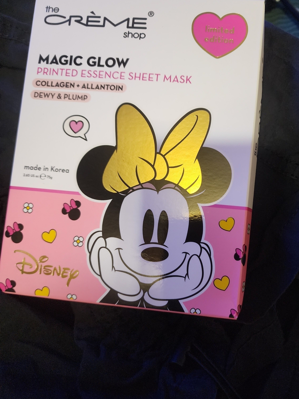 Disney Minnie Mouse Magic Glow Sheet Mask - Pink & Gold